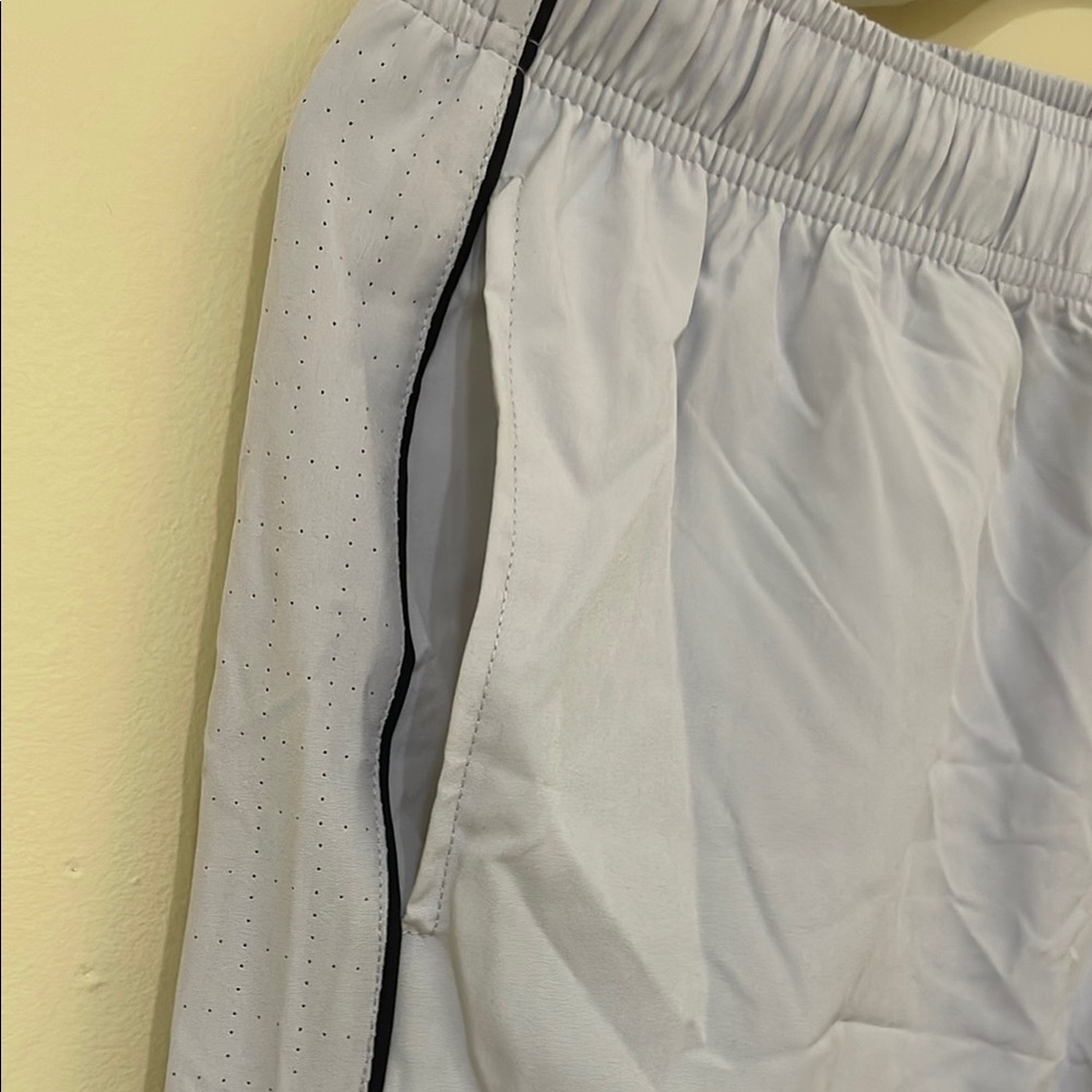 Athletic Gray Shorts with Elastic Waistband and Relaxed Fit inseam 8 inches - Picture 2 of 8